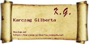 Karczag Gilberta névjegykártya